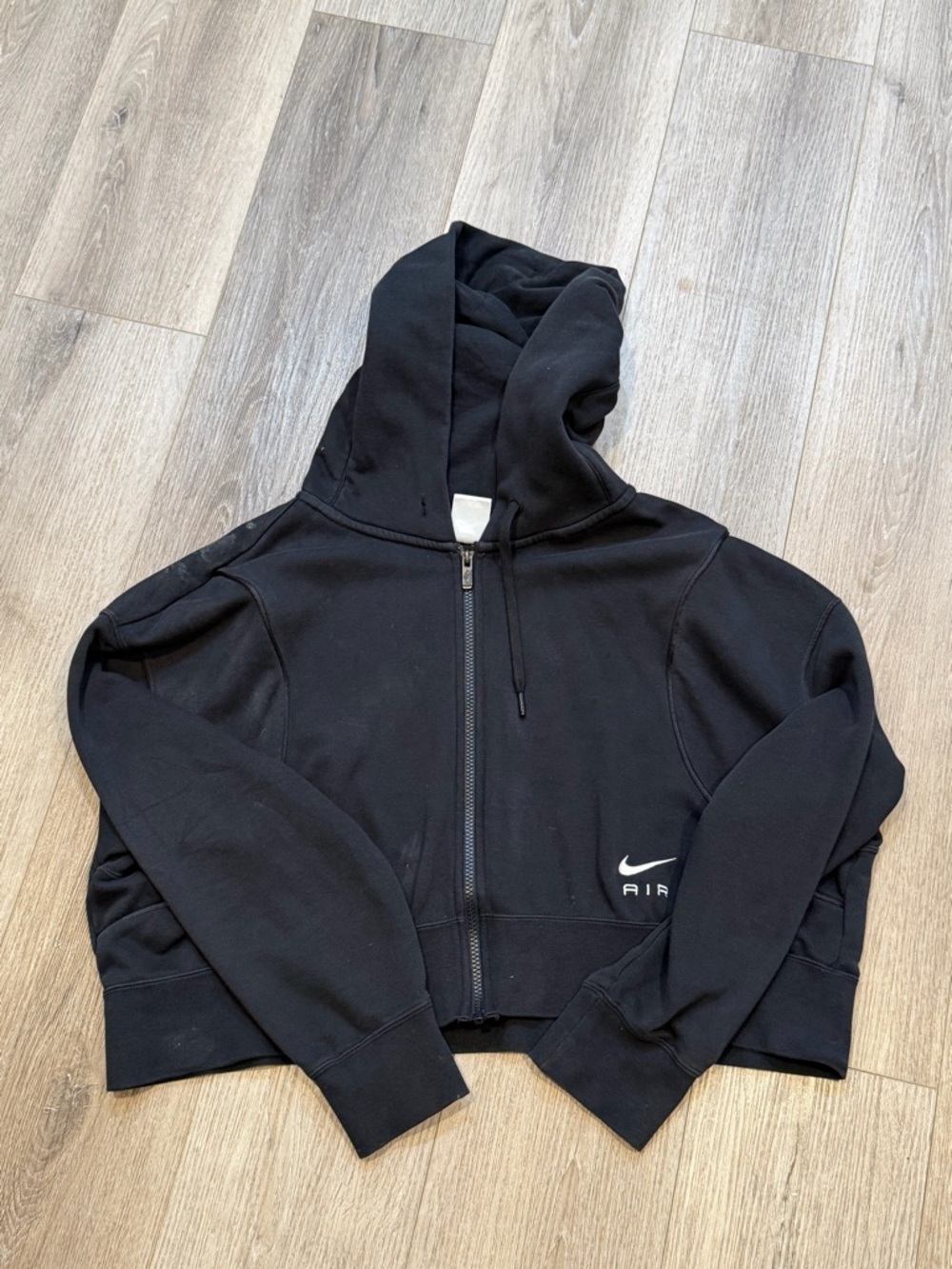 Nike Black Full-Zip Hooded Jacket with Swoosh